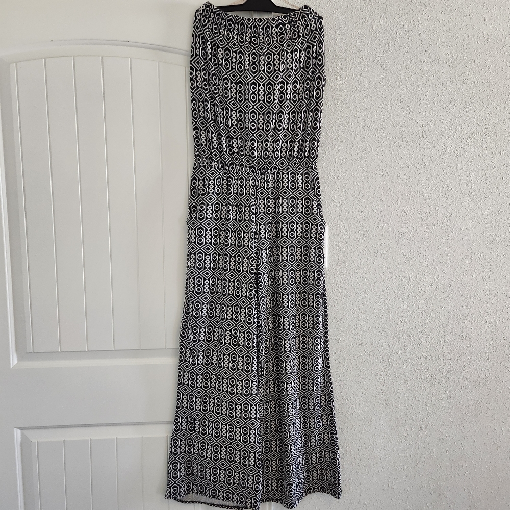 5th & Love Strapless Black & White Jumpsuit Size Large